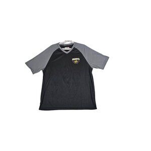 Paddy's Old Whiskey A4 Mens Large Raglan T-Shirt L Black & Gray V-Neck